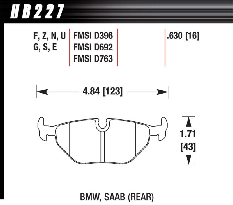 BMW M3 Brake Pad Sets - Rear - Hawk Performance - DTC-70 - `96-`02